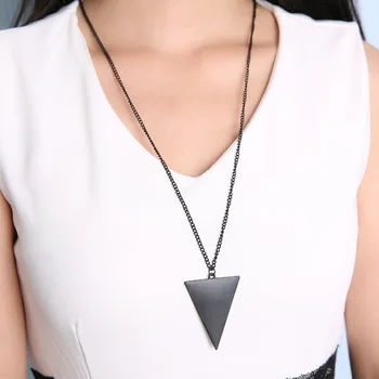 CSHOU152 Preproste geometrijske trikotnik zlitine ogrlica dolg pulover verige ženska kovinski obesek ogrlica Darilo Za Povezavo Kupca