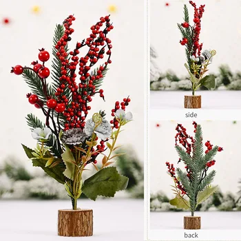 Mini Božično Drevo Bor Cvet Art DIY Božični Okraski Za Dom Božič Okras Božič 2020 Novo Leto Odlikovanja