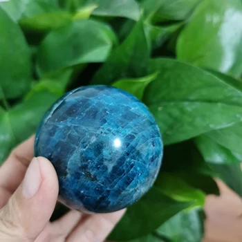 50-60mm na Naravno modrem dragih kamnov apatite kamen področju quartz crystal reiki healing žogo z lesa stojalo za dekoracijo doma darilo