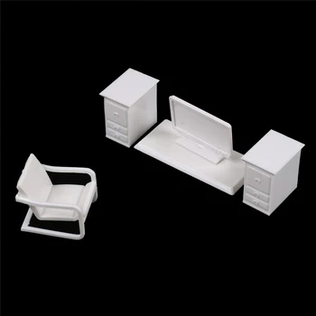 1 nastavite Lutke Miniaturnega Pohištva Desk+Prenosnik+Stol Model pokrajine Pesek Model Igrača