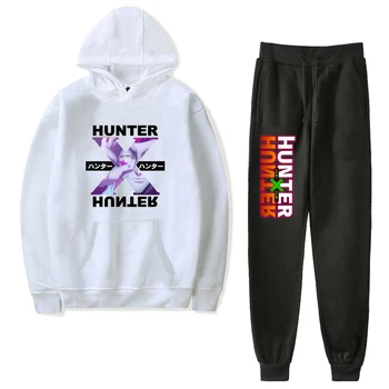 2020 Jesen/Zima Hunter X Hunter Anime Hip Hop Puloverji Jopice in Sweatpants Hisoka Moški dvodelni Set Hooded Obleko Oblačila