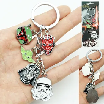 5 v 1 Nastavite StormTrooper Darth Vader Yoda Keychain obesek za ključe iz Risank Zlitine, Kovinski Obesek ključe Cosplay Dodatki Darilo