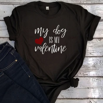 Moj Pes Je Moj Valentine Majica Priložnostne Tiskanja Puloverji S Kapuco Ženske Prevelik 2020 Srečno Valentinovo Ženska Oblačila