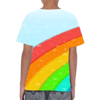 Fant je Grafični T Srajce Fant In Dekle, 3D Print Majica Vzorec Vrh Risanke Mavrica Tees