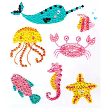 7Pcs Diamond Barvanje Nalepke Morskih Živali Diamond Mozaik Vezenje Navzkrižno Šiv slika Z Diamanti DIY Obrti Doma Dekor
