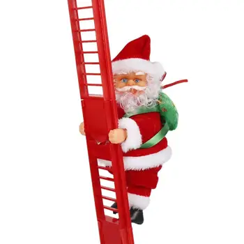 Božič Električni Santa Claus plezalno Lestev Lutka Glasbo Creative Božič Dekor Otrok Igrača Darilo lepe obrazne mimike, igrača