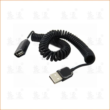 1M/3M USB 2.0 Tip A Moški-Ženski Kabel Podaljšek Curl Pomlad Edinstven Računalnik Kratek Kabel Črn nadomestni Dodatki