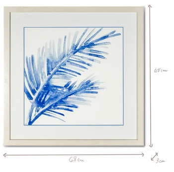 Dekorativne slike DIGITALNI tisk lesa modri listi 68X68