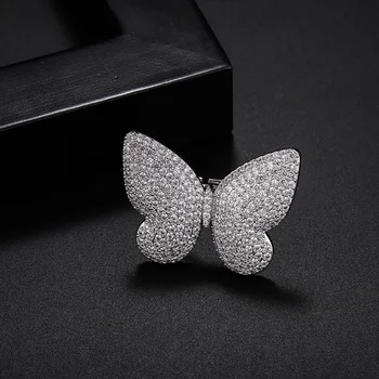 Baker mikro-vdelan cirkon, tri-dimenzionalni butterfly nakit, polno diamant nakit, modne ženske pribor, exquisit