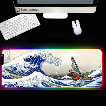 RGB Mouse Pad Lep Vzorec Valov Design HD Tiskanja Gaming Pripomočki Mousemat xxl Svetlobna Polnjenje Mousepad Igralec