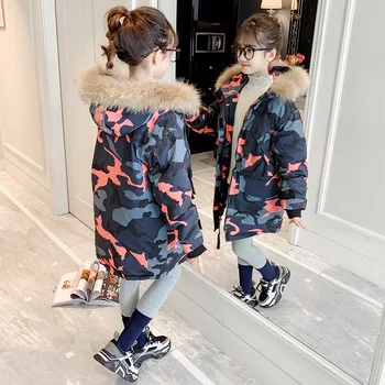 Deklice bombaž-oblazinjena zimska oblačila 2020 novih tujih slog jesen in zima dekle jakno otrok navzdol bombažno jakno dolgo thi