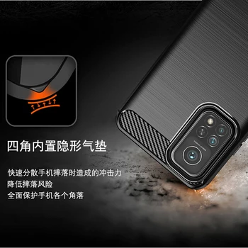 Za Xiaomi Mi 10T Primeru Zajema Mi Opomba 10 T Pro Lite Shockproof Odbijača Mehko Ogljikovih Vlaken Nazaj Primeru Telefon Za Xiaomi Mi 10T Pro 5G