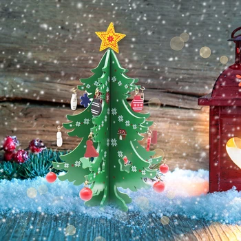 3D DIY Lesene Božično Drevo Ornament Obesek Tabela Namizno Dekoracijo Za Otroke Darilo Božič, Novo Leto Stranka Ponudbe
