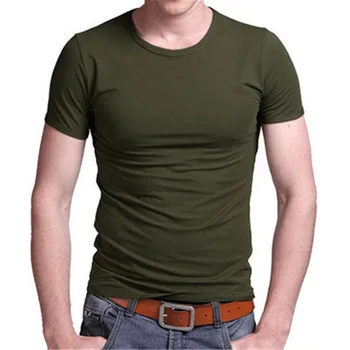 3368-moška kratka sleeved majica s kratkimi rokavi Proti-vrat bela slim t-shirt