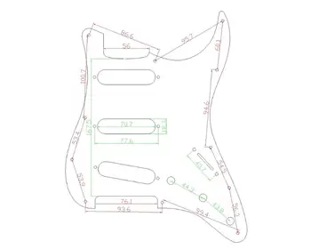 Musiclily SSS 11 Luknjo Strat Kitara Pickguard in BackPlate Set za Fender ZDA/Mehiški Standard Stratocaster, 1Ply Bela