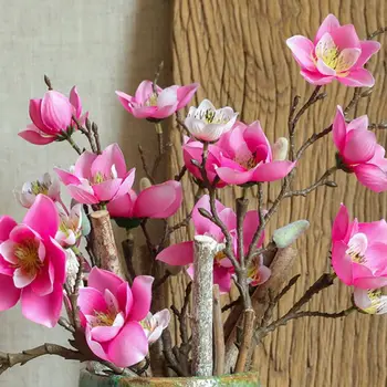 Umetni Ponaredek Cvetje Multi-vodi Magnolija Poročni Šopek Stranka Doma Dekor Dnevna Soba Dekoracijo Ornament Simulacije Cvet