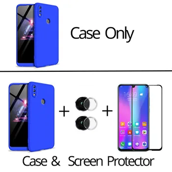 1-3 kompleti Steklo + 360 Oklep Primeru Za Honor10i 10Lite Popolno Zaščito Primeru Huawei-P-Smart-2019 Plastičnih Trdi Primeru Zajema čast 10i