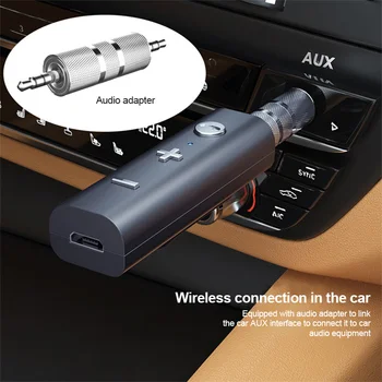 Bluetooth 5.0 Oddajnik Sprejemnik 3.5 mm Aux Vtičnica za Stereo Glasba Zvok Brezžični Adapter Za TV PC Komplet Z Nadzorom Gumb