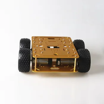 Smart 2-zgodba Avto Robot Komplet 2-plast Kovine, Avtomobilske Šasije RC 2-decker 85mm Plastična Kolesa določenega Modela 4WD Avto Set Za Arduino DIY