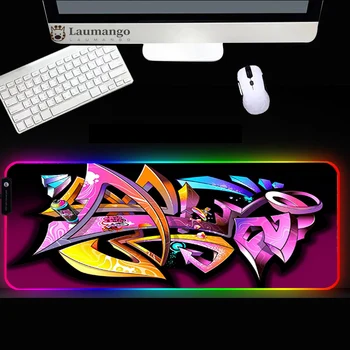 RGB Mousepad Grafiti Design po Meri desk ploščica Računalnika velikosti kawaii gaming pripomočki tapis souris Polnjenje Mouse pad rgb