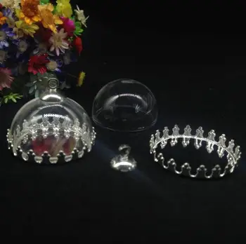 5pcs 25 mm pol steklena kupola kritje krono znanja kroglice cap steklena tehtnica obesek stekla svetu, ki želijo steklenice, kozarci obrti ogrlica darila
