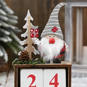 Vroče Prodajo Priljubljenih Novih Borov Les Božič Santa Claus Odštevanje Okraski Božič Kolekcija Holiday Gift Dekoracijo