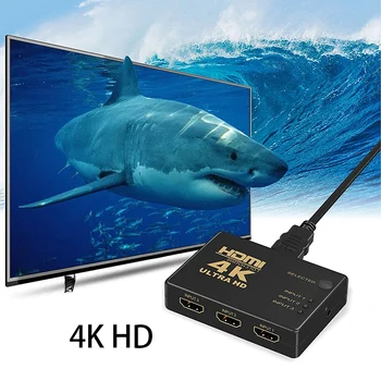 Vroče HDMI Preklopnik 3 v 1 Izhod, Podpora 4K, Full HD 1080P, 3D Infrardeči Daljinski upravljalnik 3 v 1 Preklopnik