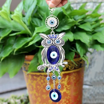 Turški Sova Zlo Modre Oči Avto Keychain Steni Visi Stekla Čare Obesek Amulet Doma Dekoracijo Urad Zaščitnik Ornament