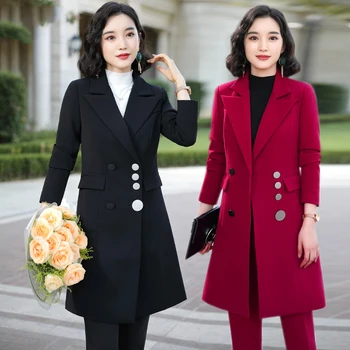 Jeseni in pozimi ženske dolge obleke korejski dolgo sleeved Slim majhne suknjič obleko hlače poslovni razgovor strokovno obleko
