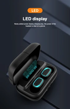 KS01 TWS Bluetooth 5.0 Mini Šport 3screen Digitalni Zaslon Slušalke Polnjenje Box Brezžične Slušalke Stereo Nepremočljiva Čepkov
