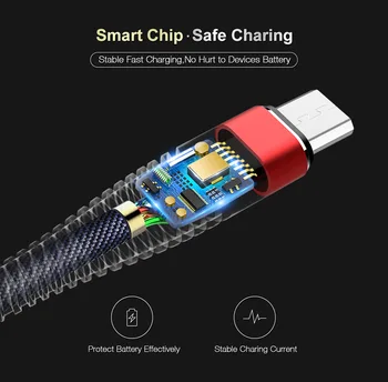 1M Polnilnih Kablov Ultra Trajne USB Polnilnik za Mobilni Telefon, Kabelska Hitro Polnjenje za Android IOS Tip-C