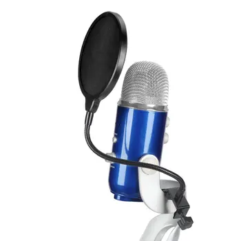 Za Yeti Namenske Mikrofon Pop Filter Velike Dvoslojno U-Vrsta Mikrofona Snemanje Z Anti-Spray Spray Omrežja