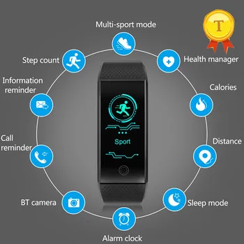 Najnovejši Fitnes Zapestnica Smart Manšeta Tracker Pedometer IP68 Vodotesen Bluetooth, Senzor Srčnega utripa, Smart band PK Mi Band 3