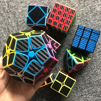 ZCube Ogljikovih Vlaken Nalepke Magic Cube 2x2 megaminx 3x3 4x4 5 x 5 twist Piramida ogledalo Hitrost Cubo Magico Puzzle Noro Igrače