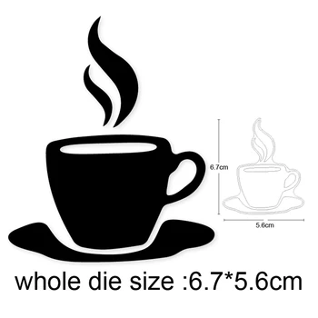 Skodelico kave Okvir Kovinski Rezanje Umre Matrice za DIY Scrapbooking Album Kartico, zaradi Česar Reliefi Umre Cut Obrti Umre, Nove do leta 2020