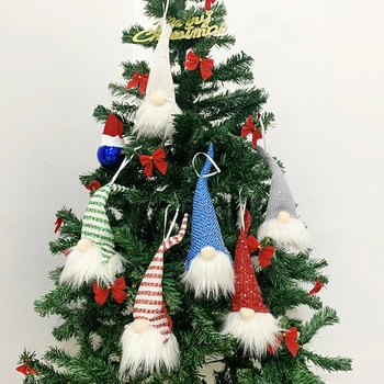 24*8 cm Božič švedski Gnome Santa Bleščica Lutka z LED Svetilko, za Xmas Tree Visi Pedant Doma Stranka Dekoracijo Spusti Ornament