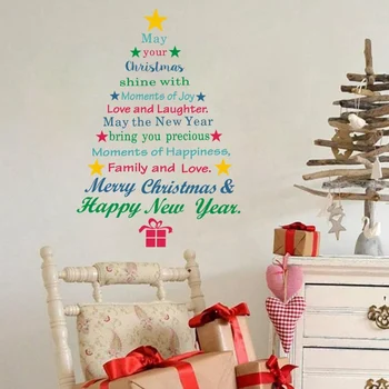 Nova Božič Stenske Nalepke Veliko Božično Drevo Nalepke Odstranljive Nalepke Doma Dekor Nakupovalno Središče Okna Okraski