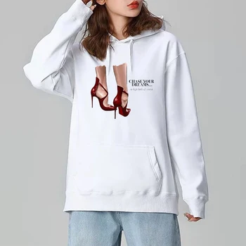 2020 Jesen/zima svoboden moda visoko peto čevlje dekle tiskanja hoodie Harajuku modni par plus velikost gothic majica Vrhovi