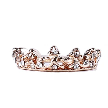 Vintage Kristalno Vaja Votlih Krono Oblikovan Kraljica Temperament Obroči Za Žensko Osebnost Poroko Posla Darila