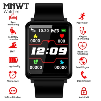 MNWT Pametno Gledati Moški Ženske Srčnega utripa, Krvnega Tlaka, Fitnes Tracker Smartwatch Šport Bluetooth Pazi za ios Android