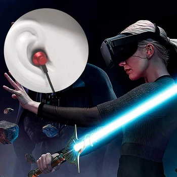 V Uho VR Čepkov za Oculus Prizadevanju VR Slušalke (3,5 mm TRS Stereo Gaming Slušalke, Zvoka-Hrupa Ukinitvijo