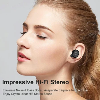 TWS 5.0 Bluetooth Slušalke Športne Slušalke Stereo Zvok Res Brezžični Čepkov z HIFI MIC Slušalke za Pametni Telefon