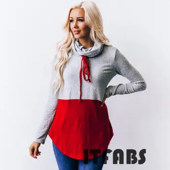 Moda Jeseni Ženske Zimske Dolg Rokav Jopice Priložnostne Hoodies Ohlapen Pulover Mozaik Sweatshirts Plus Velikost