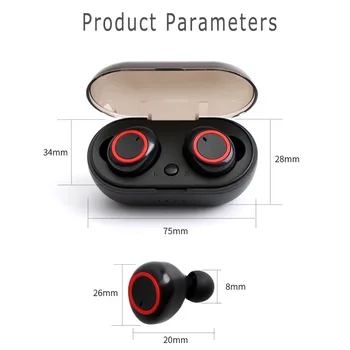 Y50 Čepkov TWS Slušalke Bluetooth 5.0 Brezžične V Uho Dotik za Nadzor Slušalke Proti hrupu Glasbe Čepi