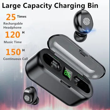 F9 TWS Brezžična tehnologija Bluetooth 5.0 Slušalke 8D Hifi Stereo Čepkov Nepremočljiva Mini Glasbo, Slušalke Z LED Zaslon Polnjenje Bin