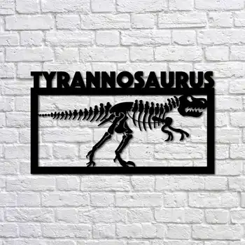 Metal Wall Art Tyrannosaurus Fosilnih Kovinske Mize 28x50 cm Notranje opreme Doma Dekor