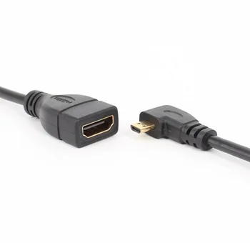 Zlato zasajene HDMI je združljiv Ženski za 90 Stopinj v desno pod Kotom Micro HDMI je združljiv Moški Kabel Brezplačno shippingnew