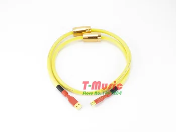 1PCS Hi-fi Avdio Tpye A-B 4N posrebrene bakreni Kabel USB W/ Dual Anti-motnje Magnetno tesnilo , Rumena