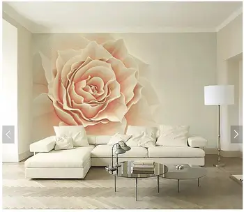 Po meri floral de papel parede, preprost reliefni rose freske za dnevno sobo, spalnica kavč, TV ozadju doma dekor ozadje