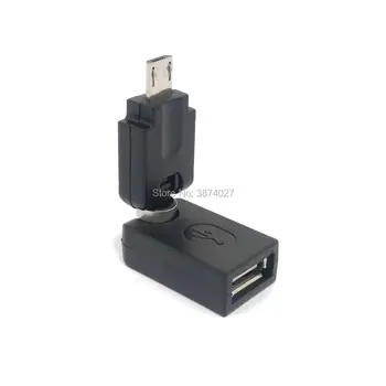 Prilagodljiv, Vrtljiv Twist Kotom 360-Stopinjski Vrtečih USB 2.0-A Ženski Mikro Moški Adapter/OTG Priključek